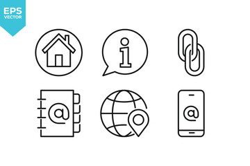 Set of line icons Contact. Outline icons collection stock illustration