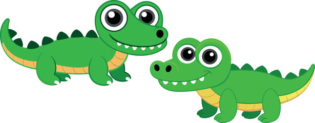 cute crocodile cartoon, green alligator vector, jungle reptile illustration, wild animal clipart, funny crocodile svg, adorable reptile art, kids zoo animal design, crocodile character artwork, aquati