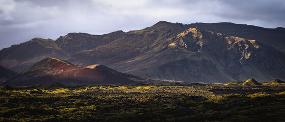 Iceland distant moutains lava view