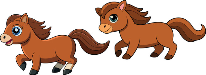 Cute Horse Clipart, Farm Animal Illustration, Cartoon Horse Drawing, Baby Pony Art, Animal Vector Design, Horse Graphic for Kids, Farm Animal Clipart, Cute Animal Character, Horse Cartoon Vector, Love