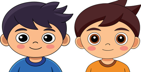 Cute Boys Clipart, Kids Character Vector, Cartoon Children Clipart, Little Boys Art, Happy Kids Drawing, Preschool Kids Art, Boy Cartoon Illustration, Playful Kids Graphic, Children Character Design, 