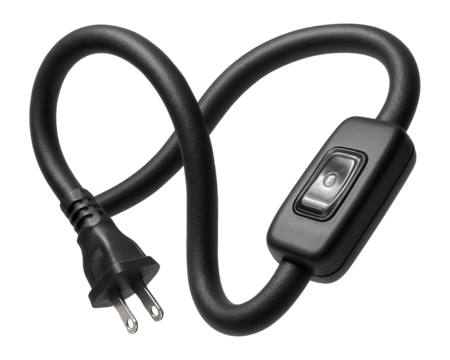 Bendable extension cord with a switch, perfect for wrapping around furniture in small