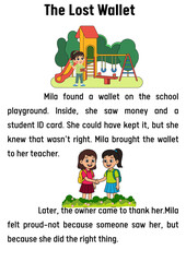 Mila's Honest Act Finding and Returning a Lost Wallet on the School Playground