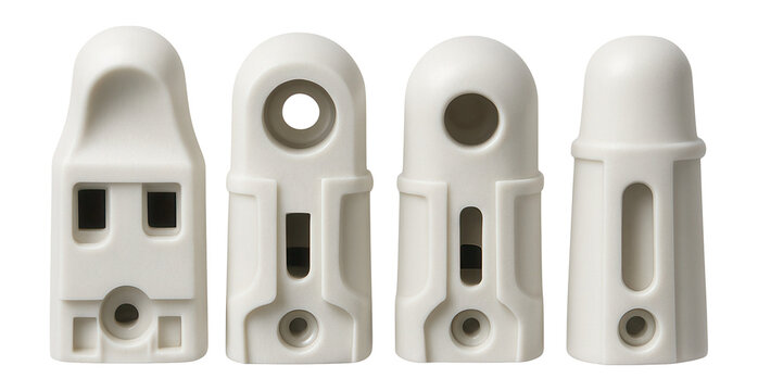 Plastic insulators for light fixtures, ensuring safety from electrical hazards in living