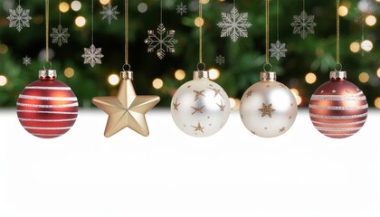 Festive holiday ornament display indoor christmas setting decorative images bokeh background close-up view seasonal celebration concepts