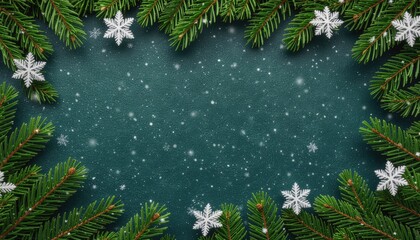 Winter wonderland celebration snowy forest decorative arrangement evergreen background aerial view holiday spirit