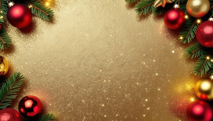 Festive holiday decoration christmas celebration digital background sparkling gold overhead view seasonal spirit for inspirational content