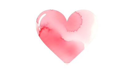 Obraz premium Soft pink watercolor heart with delicate brushstrokes on a clean white background symbolizing love and affection