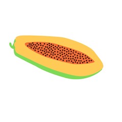 papaya fruit isolated on white background