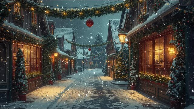 Cinematic Christmas and New Year Winter Scene