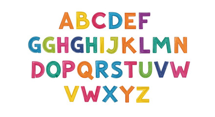 Colorful Alphabet Set Cheerful Letters for Educational Design