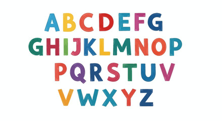 Colorful Alphabet Typography Layout for Educational Designs and Creative Projects