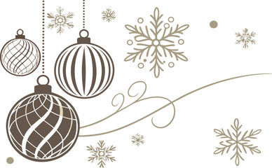 Gold and red Christmas balls ornament set illustration for holiday greeting card design