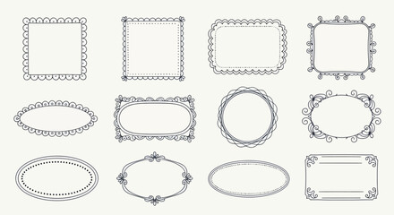 Set of Decorative Frames Elegant Designs for Invitations, Cards, and Artwork