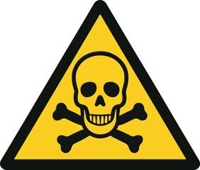 High-Risk Toxicity Warning .Skull and Crossbones Safety Sign