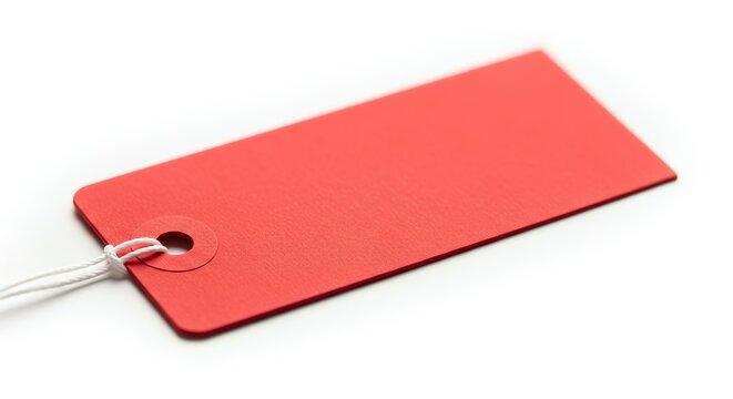 Red price tag with string