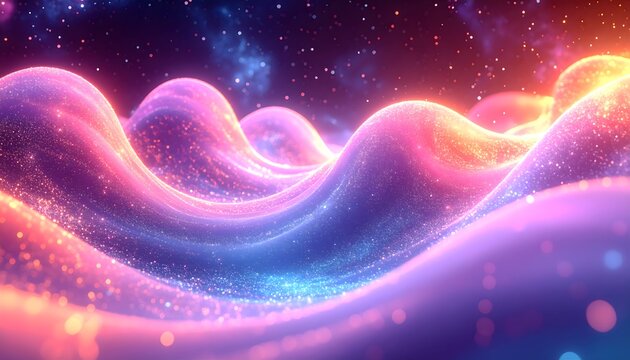 Futuristic neon wave pattern in dreamy colors high resolution photo