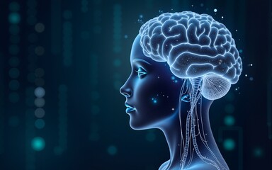 Conceptual technology illustration of artificial intelligence. High quality