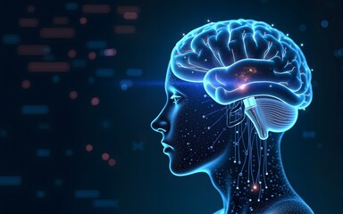 Conceptual technology illustration of artificial intelligence. High quality