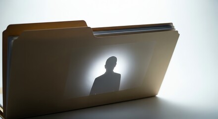 File folder with silhouette of a person