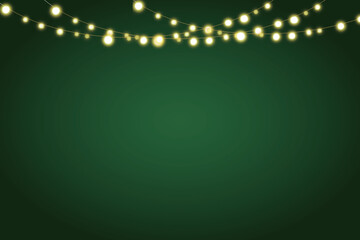 Christmas green gradient background with chain light effect