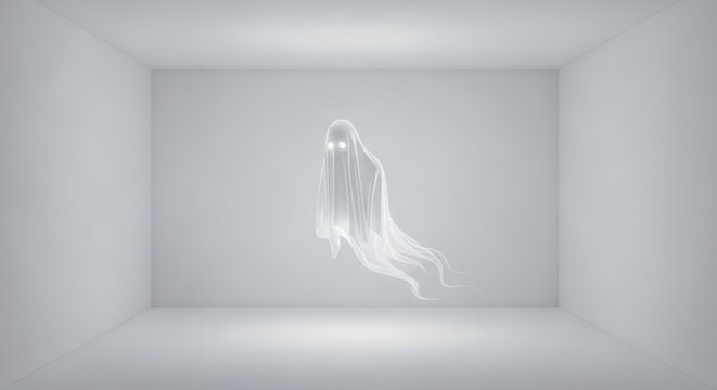 Ghost figure in empty room