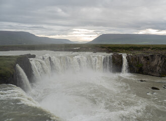 The waterfall Godafoss in Iceland