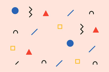 Memphis Style Pattern Background Geometric Shapes Minimalist Neo-Geometric Retro Design