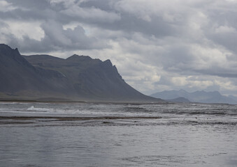 mountains, sea and seashore in Iceland