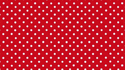 Red polka dot seamless pattern with white dots repeating geometric background for festive design