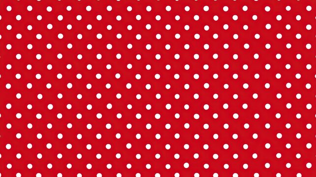 Red polka dot seamless pattern with white dots repeating geometric background for festive design