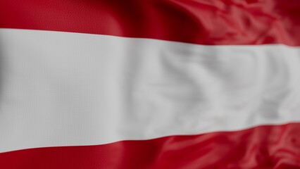 Obraz premium flag of Austria waving with the wind, 3D illustration.
