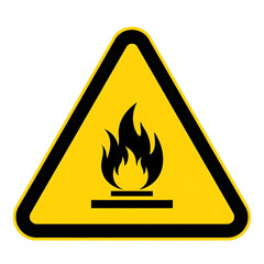 Flammable symbol isolated on transparent background