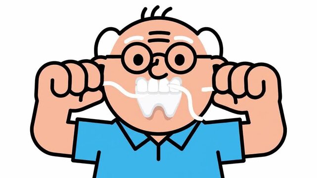Cartoon animation showcasing the importance of flossing for dental hygiene and overall well being