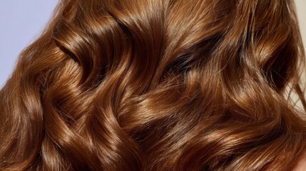Soft light highlights the rich tones and vibrant shine of curly, frizzy brown hair. Intricate patterns create a playful, lively feel, celebrating natural hairstyles and textures