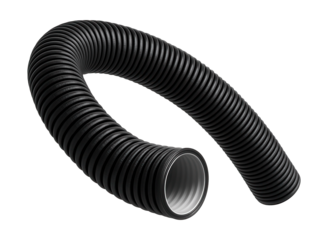 Flexible double-walled drainage pipe ideal for residential serpentine layouts.
