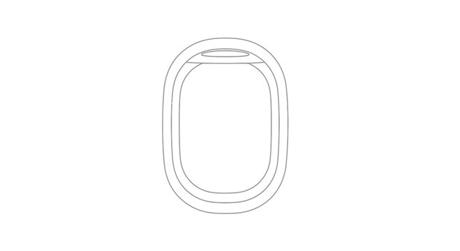 Minimalist airplane window graphic showcasing clean lines and travel anticipation