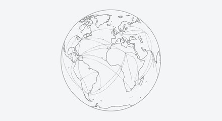Networked world connecting continents via digital infrastructure for global data transfer,