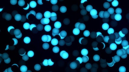 Abstract pattern of glowing blue orbs floating in darkness - Powered by Adobe