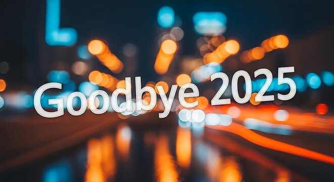 Goodbye year two thousand twenty five over city lights