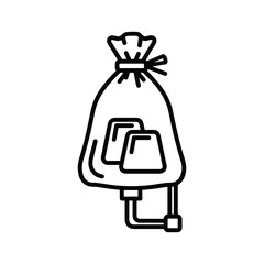 Bag of ice cubes, isolated on