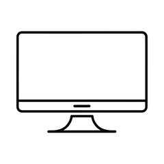 Simple line art icon of a modern computer monitor