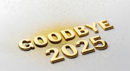 Golden goodbye letters spelling goodbye year two thousand