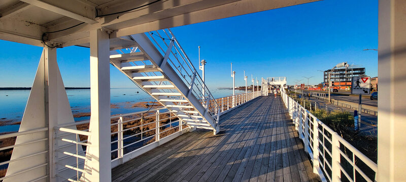 Seaside promenade along the St. Lawrence River in Rimouski, Quebec, Canada