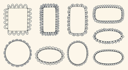 Decorative Frame Collection Diverse Shape Outlines for Design, Borders, and Embellishment Purposes