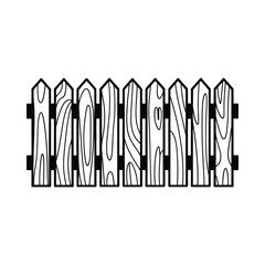 Simple wooden picket fence illustration