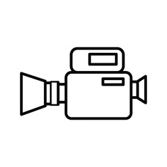 Outline icon of a video camera, isolated on