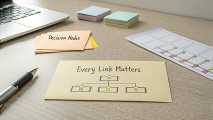 Minimal Desk Scene Featuring Layered Translucent Network Cards