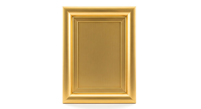 Luxurious Empty Golden Picture Frame with Classic Ornate Design Isolated on White Background, Perfect for Artwork Display and Elegant Decor