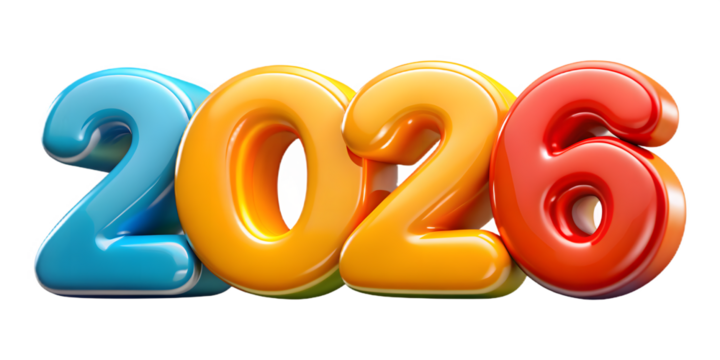 Vibrant Numbers Herald the Coming Year, a Bold Celebration of Time, Optimism, and Future Success.